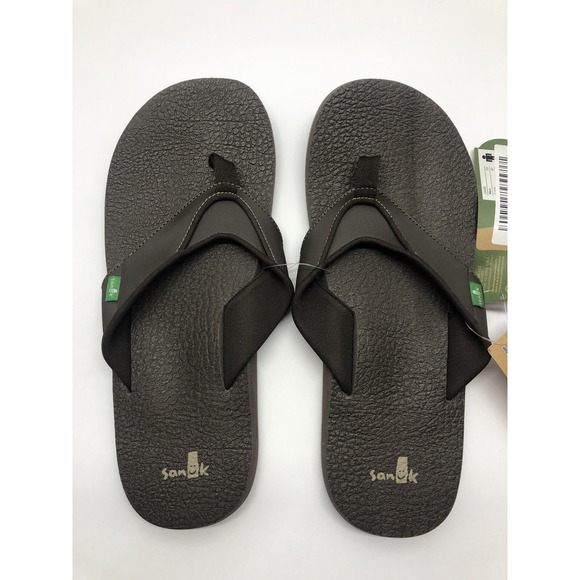 Sanuk Other - Sanuk Yoga Mat Men's Thong Flip Flop Dark Brown Sandals 13